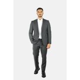 Emporio Armani Erkek Regular Fit Düz Kesim Mikro Desenli Saf Yün Gri Takım Elbise EM000098 TE16852-F8076