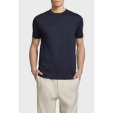 Emporio Armani Erkek Regular Fit Ipek Karışımlı Kartal Logo Figürlü Kısa Kollu Lacivert T-Shirt EM004586 AF13721-UB118 - 2XL