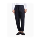 Emporio Armani Erkek Regular Fit Jakarlı Lastikli Bağcıklı Bel Lacivert Eşofman Altı -UB118 EM001106 AF13700