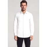 Emporio Armani Erkek Regular Fit Kartal Plaka Logolu Uzun Kollu Beyaz Gömlek EM001537 AF13285-U0002