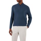 EMPORIO ARMANI Erkek Regular Fit, Kolej Yaka, Uzun Kol, Lacivert Triko Kazak