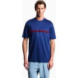 Emporio Armani Erkek Regular Fit Yumuşak Dokulu Kabartmalı Pamuklu Yuvarlak Yakalı Kısa Kollu Lacivert T-Shirt EM004520 AF13747-UB093