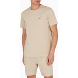 Emporio Armani Erkek Regular Fit Yuvarlak Yaka Göğüste Kartal Logolu Pamuklu Kısa Kollu Bej T-Shirt EM000574 AF12334-U6213 - 2XL