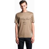 Emporio Armani Erkek Regular Fit Yuvarlak Yakalı Logo Işlemeli Pamuklu Kısa Kollu Bej T-Shirt EM003007 AF18312-U6189 - XL