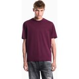 Emporio Armani Erkek Regular Fit Yuvarlak Yakalı Mikro Kartal Işlemeli Yumuşak Pamuklu Jarse Kumaşlı Kısa Kollu Bordo T-Shirt EM006779 AF28078-UA263 - 2XL