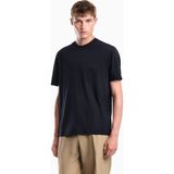 Emporio Armani Erkek Regular Fit Yuvarlak Yakalı Mikro Kartal Işlemeli Yumuşak Pamuklu Jarse Kumaşlı Kısa Kollu Lacivert T-Shirt EM006779 AF28078-UB118 - XL