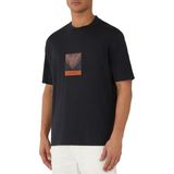 Emporio Armani Erkek Renk Bloklu Bisiklet Yaka Kısa Kollu Siyah T-Shirt EM006685 AF13669-MB839 - XL