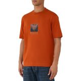 Emporio Armani Erkek Renk Bloklu Bisiklet Yaka Kısa Kollu Turuncu T-Shirt EM006685 AF13669-M6528