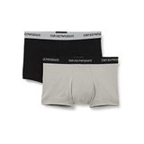 Emporio Armani Erkek Retro Şort (2'li Paket) Çok Renkli (Siyah/Grigio 03320) S