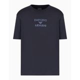 Emporio Armani Erkek T-Shirt, Bisiklet Yaka, Kısa Kollu,%100 Pamuklu, Lacivert, S Beden