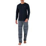 Emporio Armani Erkek Uzun Pijama Takımı, Armani Mavi/Her Yerde Logo, XXL