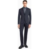 Emporio Armani Erkek Yün Karışımlı Jarse Kumaş Slim Fit Tek Düğmeli Düz Paça Lacivert Takım Elbise EM000479 TE11061-UB109 - 48