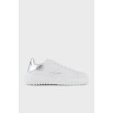 Emporio Armani Hakiki Deri Sneaker Ayakkabı Bayan Ayakkabı X3X187 XN850 M696 - Beyaz - Gümüş