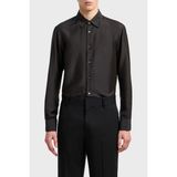 Emporio Armani Ipek Karışımlı Regular Fit Klasik Yaka Gömlek Erkek Gömlek EM001537 AF17293 UC001 - 2XL - Siyah
