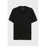 Emporio Armani Ipek Karışımlı Regular Fit V Yaka Jarse T Shirt Erkek T Shirt EM003465 AF13721 UC001 - Siyah