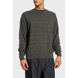 Emporio Armani Jakarlı % 100 Yün Regular Fit Bisiklet Yaka Kazak Erkek Kazak 6D1MXK 1mjnz 06K0 - Haki - XL