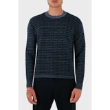 Emporio Armani Jakarlı Logo Baskılı% 100 Yün Bisiklet Yaka Kazak Erkek KAZAK EM002630 AF14199 FB077