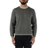Emporio Armani Jakarlı Logo Baskılı% 100 Yün Bisiklet Yaka Kazak Erkek KAZAK EM002630 AF14199 FC104