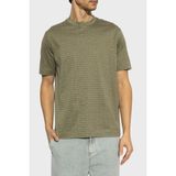 Emporio Armani Jakarlı Logo Baskılı Regular Fit Bisiklet Yaka T Shirt Erkek T Shirt EM000787 AF12916 F7060 - Haki - XL