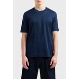 Emporio Armani Jakarlı Logo Baskılı Regular Fit Bisiklet Yaka T Shirt Erkek T Shirt EM000787 AF12916 FB224 - Lacivert - 2XL