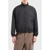 Emporio Armani Jakarlı Logo Baskılı Regular Fit Pamuklu Dik Yaka Mont Erkek Mont EM001002 AF13688 U8168 - Siyah - 52