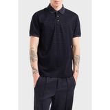 Emporio Armani Jakarlı Pamuklu Regular Fit Düğmeli Polo Yaka T Shirt Erkek Polo Yaka T Shirt EM001283 AF10017 FB229 - Lacivert
