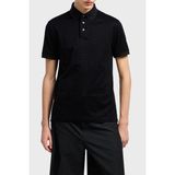 Emporio Armani Jakarlı Pamuklu Regular Fit Düğmeli Polo Yaka T Shirt Erkek Polo Yaka T Shirt EM001283 AF10017 FC159 - Siyah