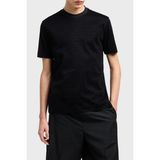 Emporio Armani Jakarlı Regular Fit Pamuklu Bisiklet Yaka T Shirt Erkek T Shirt EM001288 AF10017 FC159 - Siyah