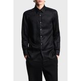 Emporio Armani Jakarlı Regular Fit Saten Görünümlü Klasik Yaka Gömlek Erkek Gömlek EM001537 AF15074 FC218 - XL - Siyah