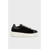 Emporio Armani Kadife Logolu Kalın Tabanlı Sneaker Ayakkabı Bayan Ayakkabı X3X024 XR228 00002 - 2J9-Siyah