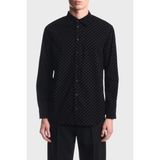 Emporio Armani Kadife Logolu Pamuklu Uzun Kollu Gömlek Erkek Gömlek EM006705 AF27982 PC005 - Siyah