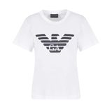 Emporio Armani Kadın Bisiklet Yaka T-Shirt, Beyaz, L Beden