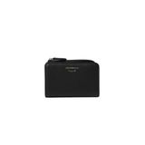 Emporio Armani Kadın Cüzdanı Altın Ön Ekran Baskılı Logo Fermuarlı Bozuk Para Cüzdan, İç Cepler, Boyut 13 x 9 x 1,5 cm, Düğme Kapatma, Siyah, siyah, Taglia Unica