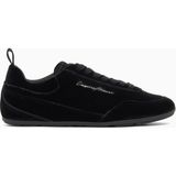 Emporio Armani Kadın Düşük Bilekli Logo Detaylı Kadife Siyah Sneaker EW005078 AF14380-UC001