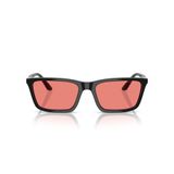 EMPORIO ARMANI(エンポリオアルマーニ) Kadın Ea4239u Evrensel Fit Dikdörtgen Güneş Gözlüğü, Parlak Siyah/Pembe, 55 mm