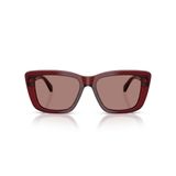 Emporio Armani Kadın Ea4246u Evrensel Fit Kedi Gözü Güneş Gözlüğü, Parlak Şeffaf Bordo/Açık Kahverengi, 54 mm