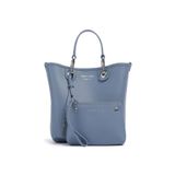 Emporio Armani Kadın Geniş Deri Kısa El Tutma Uzun Logo Detaylı Askı Mavi Omuz Çantası -M8128 EW000362 AF12036