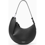 Emporio Armani Kadın Kalın Kısa Kulp Deri Fermuar Kapama Siyah Omuz Çantası EW005754 AF29459-UC001