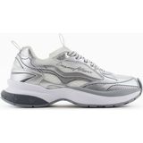 Emporio Armani Kadın Kalın Taban Şerit Çizgi Desenli Renkli Bağcık Gümüş Sneaker X3X238 XR388-00520