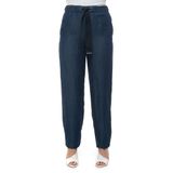 EMPORIO ARMANI Kadın Lacivert Belden Bağlamalı, Lastikli, Oversize Pantolon, 42 Beden
