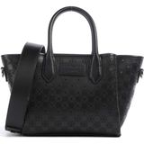 Emporio Armani Kadın Logo Kabartma Desen Fermuar Kapama Kısa Kulp Siyah Omuz Çantası EW002328 AF25207-MC201