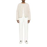 EMPORIO ARMANI Kadın Relaxed Fit Jarse Pantolon, Beyaz, M