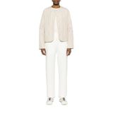 EMPORIO ARMANI Kadın Relaxed Fit Jarse Pantolon, Beyaz, XS