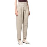 EMPORIO ARMANI Kadın Relaxed Fit Pantolon, Yüksek Bel, Bej, 25 Beden