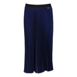 Emporio Armani Kadın Saten Pileli Midi Etek, Mavi Hız, 36
