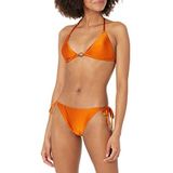 Emporio Armani Kadın Standart Parlak Likra Askılı Bikini, Ocra, XS