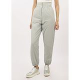 EMPORIO ARMANI Kadın Yüksek Bel, Dokuma Kumaş, Rahat Günlük Pantolon, Gri, 40 Beden