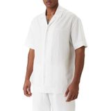 Emporio Armani Keten Karışımlı Regular Fit Kısa Kollu Gömlek Erkek GÖMLEK EM000593 AF20590 U0002