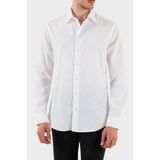 Emporio Armani Keten Karışımlı Regular Fit Klasik Yaka Gömlek Erkek Gömlek EM000099 TE14112 U0002 - Beyaz - 2XL
