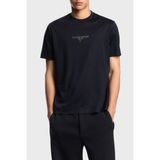 Emporio Armani Logo Baskılı Pamuklu Regular Fit Bisiklet Yaka T Shirt Erkek T Shirt EM002838 AF10761 UB118 - Lacivert - 2XL